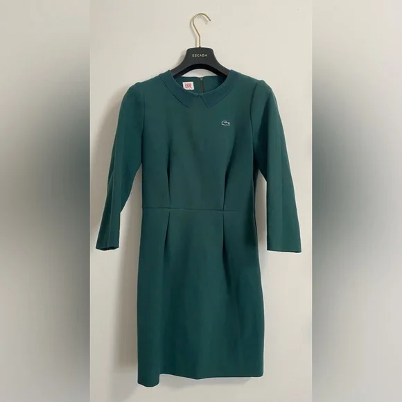 knee length dresses for ladies Lacoste Women's Colorblock Fleece Sweatshirt Dress Bordeaux/Beige/Red EF5769 R9B